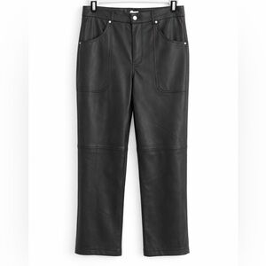 BlankNYC The Baxter Ribcage Straight Leg Faux Leather Pants Size 27 Hunter Green